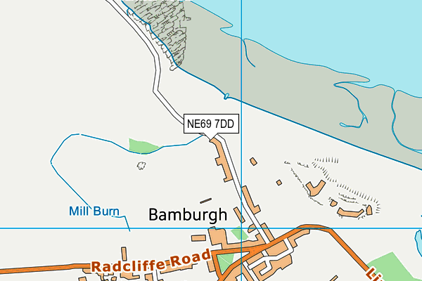 NE69 7DD map - OS VectorMap District (Ordnance Survey)