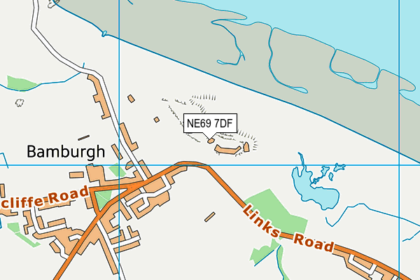 Bamburgh Castle Green map (NE69 7DF) - OS VectorMap District (Ordnance Survey)