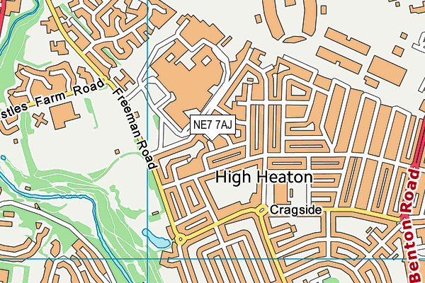 NE7 7AJ map - OS VectorMap District (Ordnance Survey)