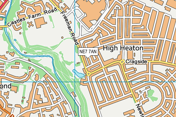 NE7 7AN map - OS VectorMap District (Ordnance Survey)