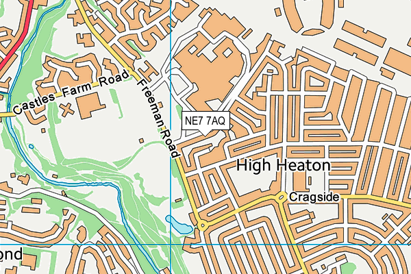 NE7 7AQ map - OS VectorMap District (Ordnance Survey)