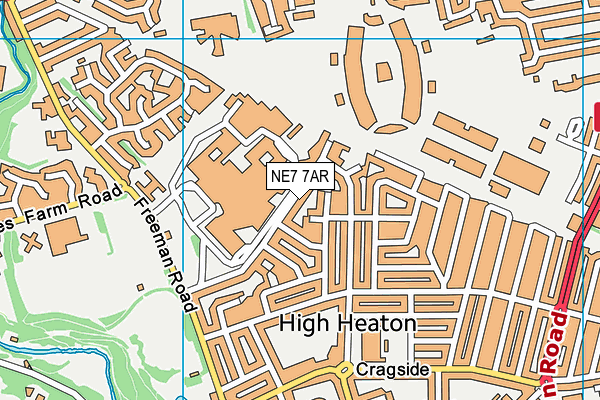 NE7 7AR map - OS VectorMap District (Ordnance Survey)