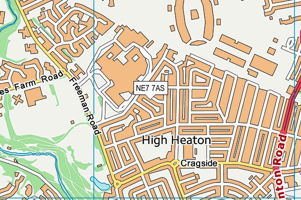 NE7 7AS map - OS VectorMap District (Ordnance Survey)