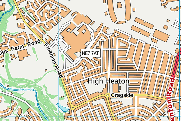 NE7 7AT map - OS VectorMap District (Ordnance Survey)