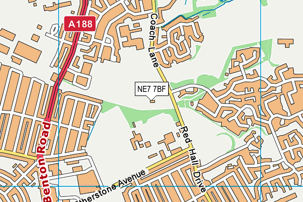 NE7 7BF map - OS VectorMap District (Ordnance Survey)