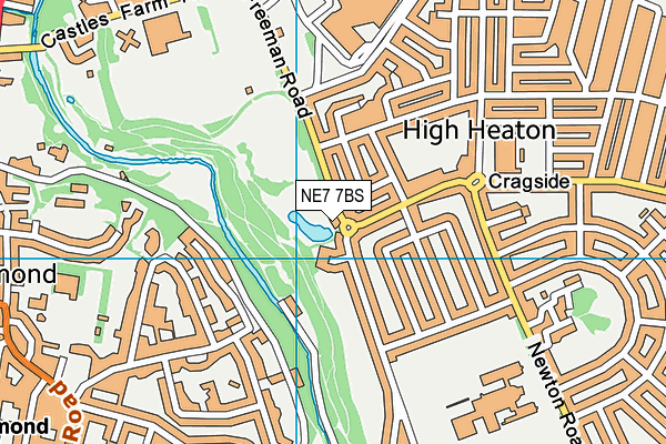 NE7 7BS map - OS VectorMap District (Ordnance Survey)