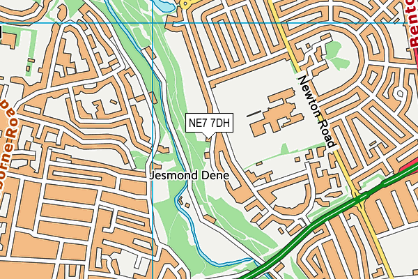 NE7 7DH map - OS VectorMap District (Ordnance Survey)