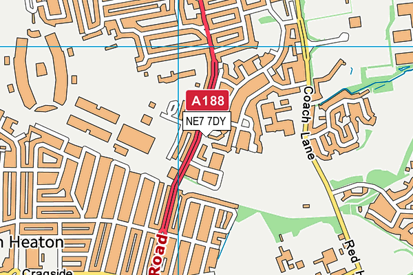 NE7 7DY map - OS VectorMap District (Ordnance Survey)