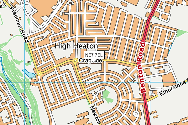 Cragside Primary School map (NE7 7EL) - OS VectorMap District (Ordnance Survey)