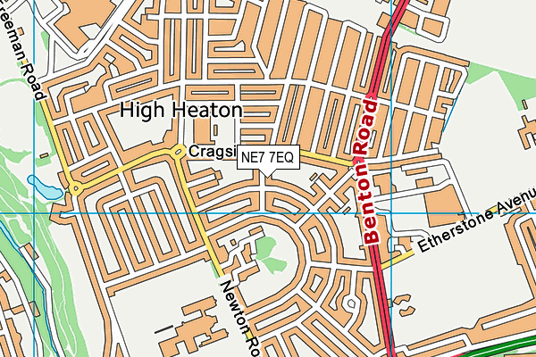 NE7 7EQ map - OS VectorMap District (Ordnance Survey)