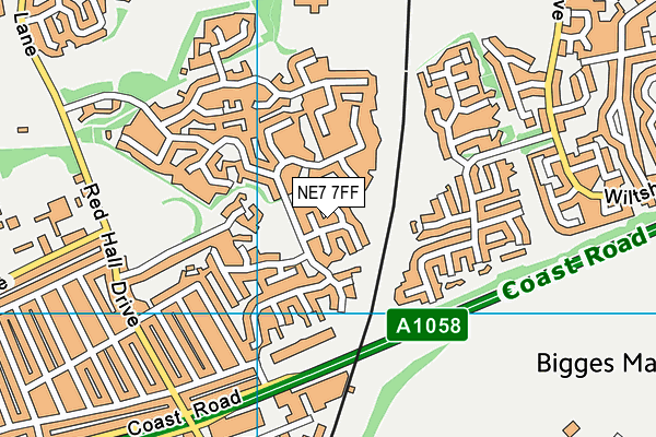 NE7 7FF map - OS VectorMap District (Ordnance Survey)