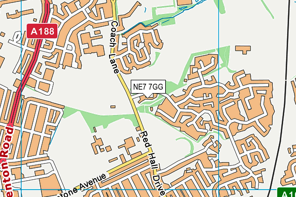 NE7 7GG map - OS VectorMap District (Ordnance Survey)