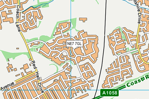 NE7 7GL map - OS VectorMap District (Ordnance Survey)