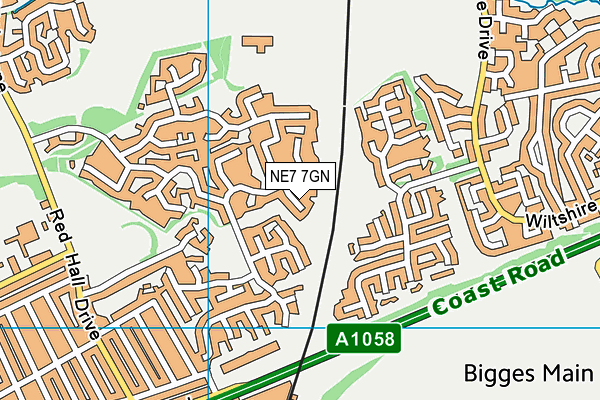 NE7 7GN map - OS VectorMap District (Ordnance Survey)