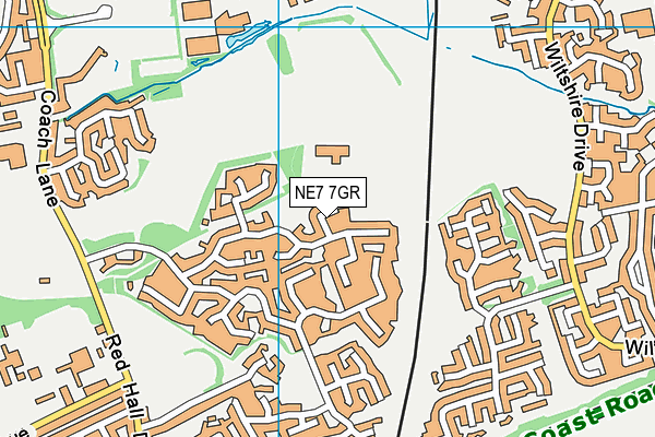 NE7 7GR map - OS VectorMap District (Ordnance Survey)
