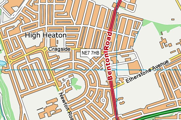 NE7 7HB map - OS VectorMap District (Ordnance Survey)