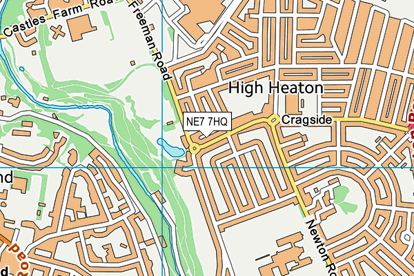 NE7 7HQ map - OS VectorMap District (Ordnance Survey)