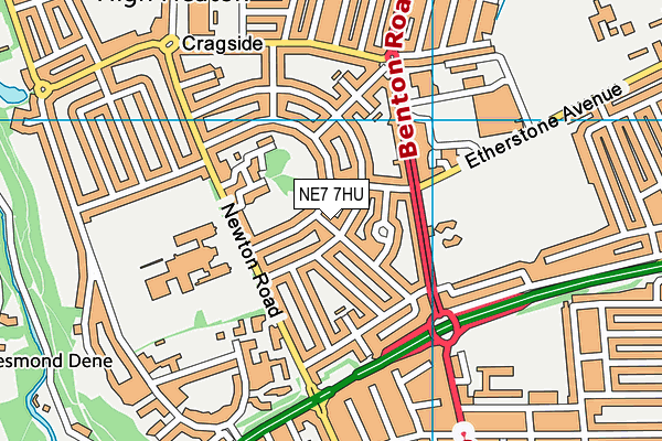 NE7 7HU map - OS VectorMap District (Ordnance Survey)