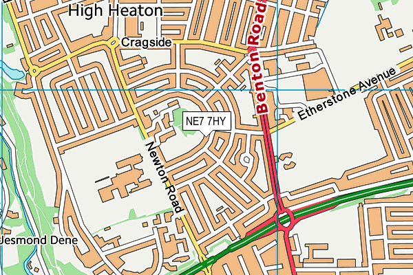 NE7 7HY map - OS VectorMap District (Ordnance Survey)