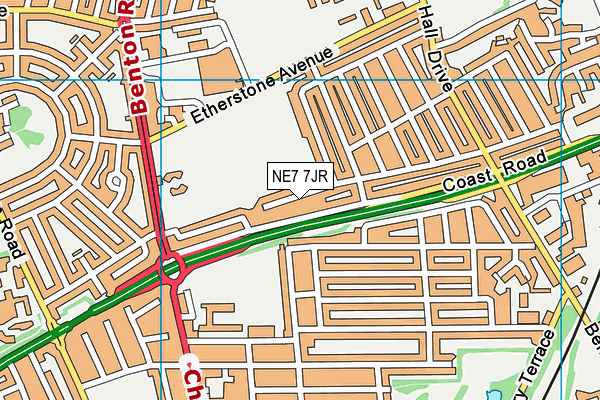 NE7 7JR map - OS VectorMap District (Ordnance Survey)