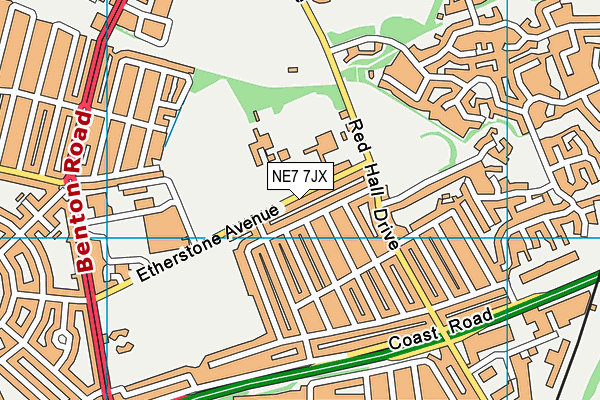 NE7 7JX map - OS VectorMap District (Ordnance Survey)