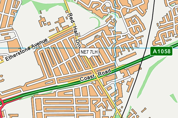 NE7 7LH map - OS VectorMap District (Ordnance Survey)