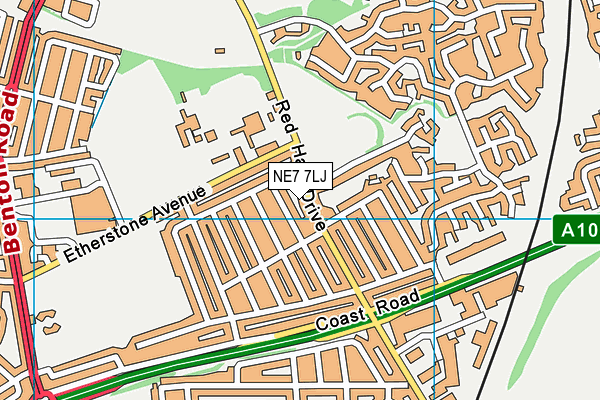 NE7 7LJ map - OS VectorMap District (Ordnance Survey)