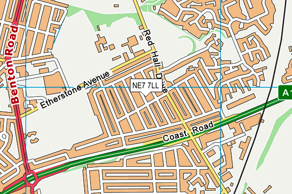 NE7 7LL map - OS VectorMap District (Ordnance Survey)