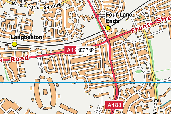 NE7 7NP map - OS VectorMap District (Ordnance Survey)