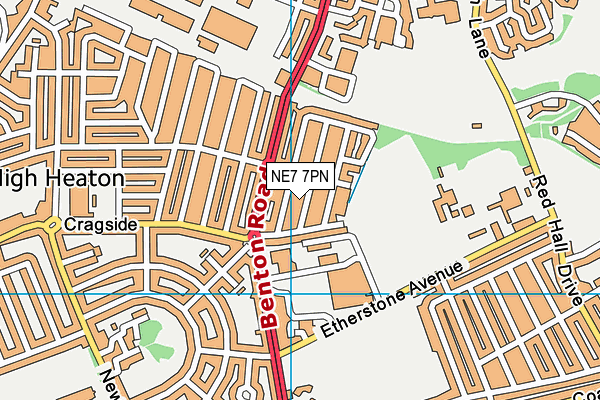 NE7 7PN map - OS VectorMap District (Ordnance Survey)