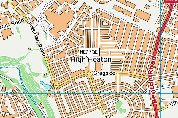 NE7 7QE map - OS VectorMap District (Ordnance Survey)