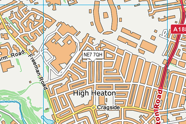 NE7 7QH map - OS VectorMap District (Ordnance Survey)