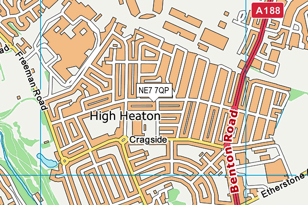 NE7 7QP map - OS VectorMap District (Ordnance Survey)