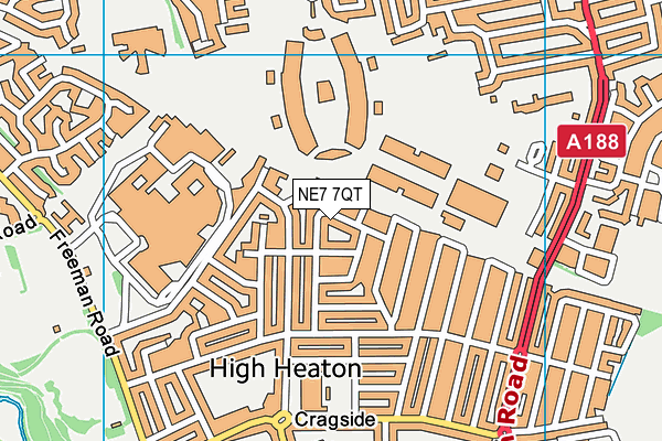 NE7 7QT map - OS VectorMap District (Ordnance Survey)