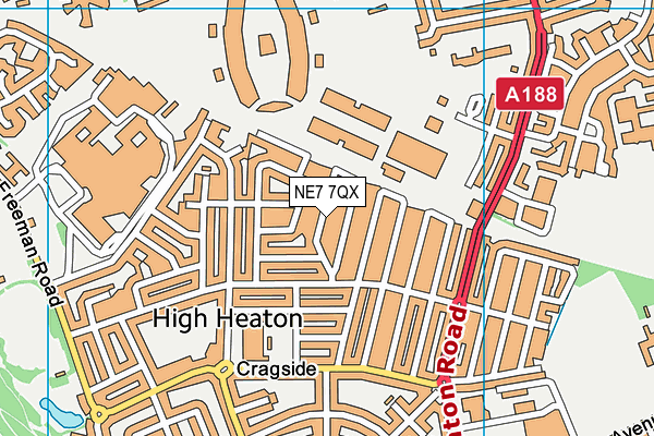NE7 7QX map - OS VectorMap District (Ordnance Survey)