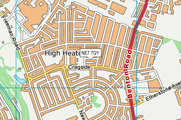 NE7 7QY map - OS VectorMap District (Ordnance Survey)