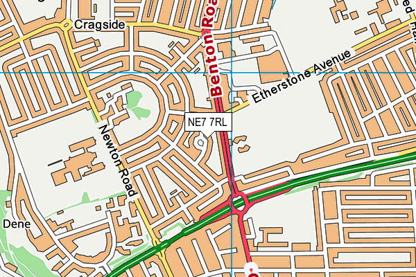 NE7 7RL map - OS VectorMap District (Ordnance Survey)