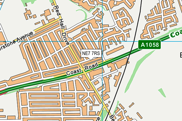 NE7 7RS map - OS VectorMap District (Ordnance Survey)