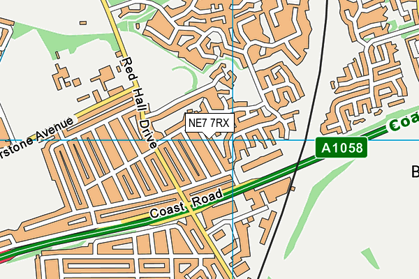 NE7 7RX map - OS VectorMap District (Ordnance Survey)