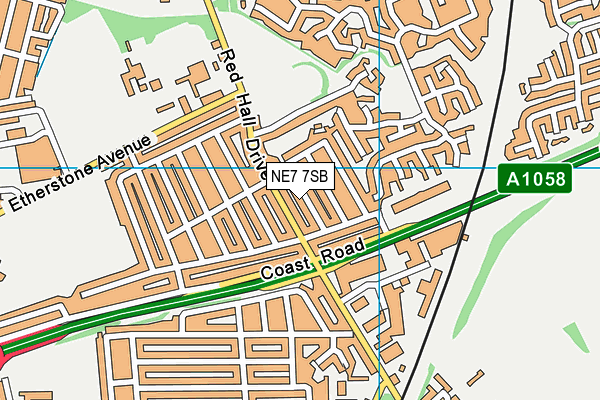 NE7 7SB map - OS VectorMap District (Ordnance Survey)