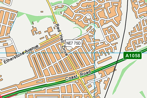 NE7 7SD map - OS VectorMap District (Ordnance Survey)