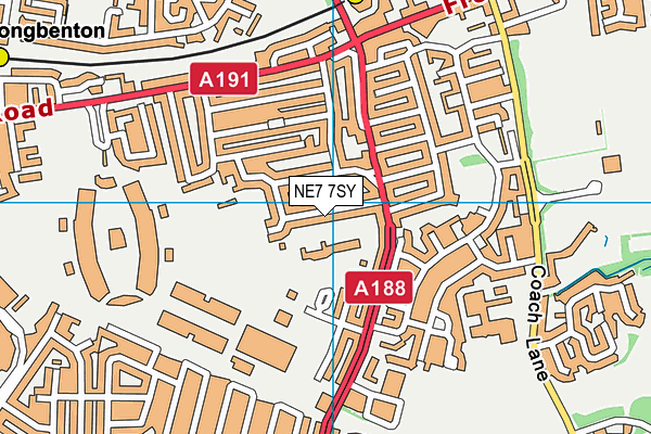 NE7 7SY map - OS VectorMap District (Ordnance Survey)