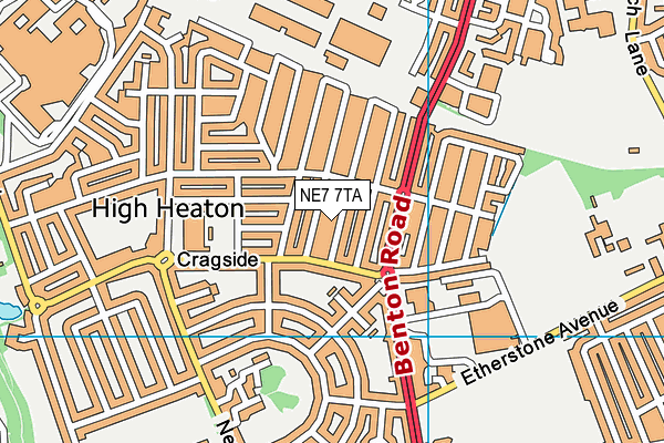 NE7 7TA map - OS VectorMap District (Ordnance Survey)