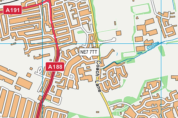 NE7 7TT map - OS VectorMap District (Ordnance Survey)