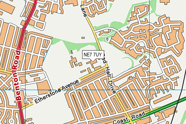 NE7 7UY map - OS VectorMap District (Ordnance Survey)