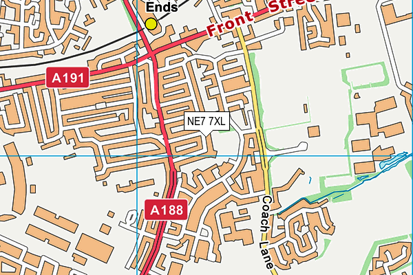 NE7 7XL map - OS VectorMap District (Ordnance Survey)