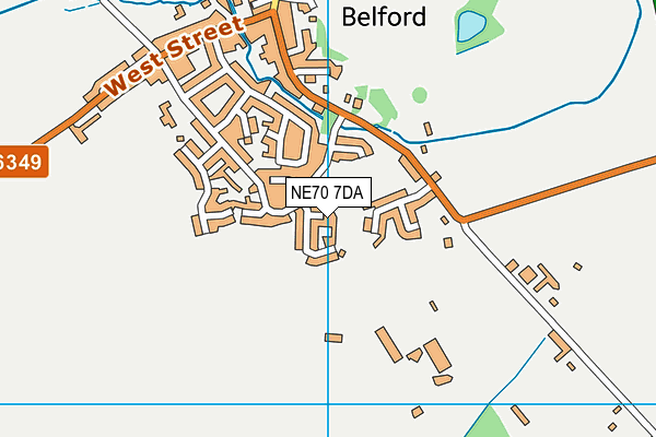 NE70 7DA map - OS VectorMap District (Ordnance Survey)