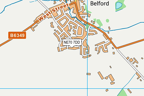 NE70 7DD map - OS VectorMap District (Ordnance Survey)