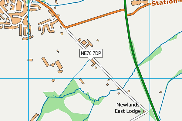 NE70 7DP map - OS VectorMap District (Ordnance Survey)
