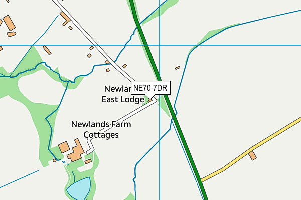 NE70 7DR map - OS VectorMap District (Ordnance Survey)
